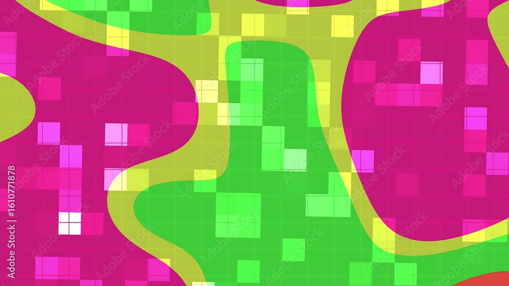 Poster desertcore abstracts liquid blink square abstract background with vibrant colorful shapes, pixelated