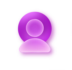 Abstract Purple User Profile Icon: Modern, Minimalist, and Elegant Design for Digital Interfaces.