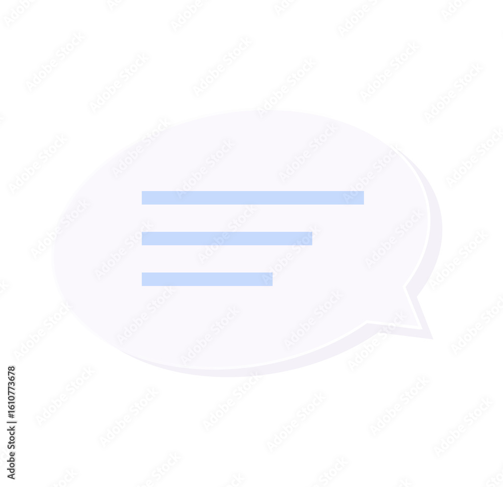 Poster modern pastel speech bubble with three lines of text, minimalist design, clean interface element