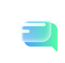 Abstract teal and white speech bubbles; modern communication concept; digital messaging illustration.