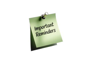 Green Sticky Note with Important Reminders Pinned Up Perfect for Project Management and Organization on transparent background