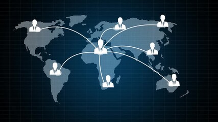 Animation of network of digital icons and changing numbers over spinning globe and data processing , Social network animation, The concepts of finance, game, internet, education - Powered by Adobe