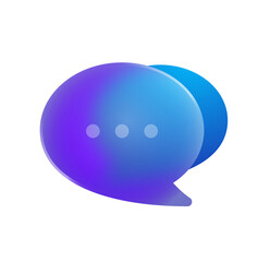 Modern Gradient Blue Purple Speech Bubble Chat Icon Design Element