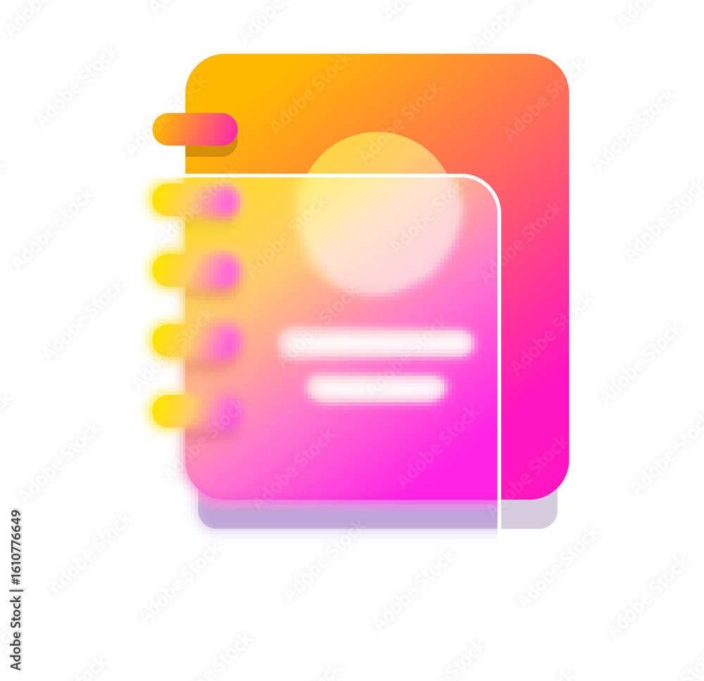 Aufkleber abstract gradient spiral notebook: modern, bright, and optimistic design element