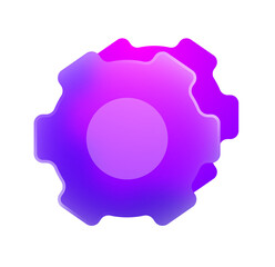 Abstract Purple and Pink Gradient Gear Icon: Modern Technology Setting Concept