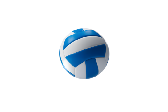 Blue and White Volleyball Close Up Isolated Perfect for Sports Designs with Transparent Background on transparent background