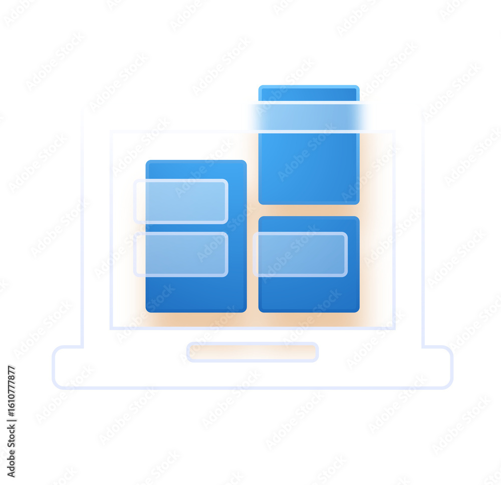 Poster modern laptop screen showing clean user interface design elements
