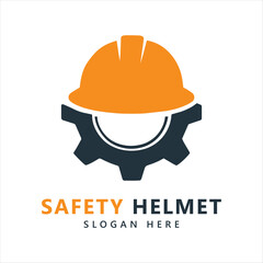 Work safety helmet gear design vector illustration icon logo