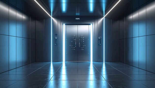 Digital vault door labeled &ldquo;XVD Storage&rdquo; partially open with bright light pouring through, cinematic shadows cast on metal floor tiles