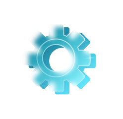 Abstract Blue Gear Icon: Modern, Clean, and Technological Design Element