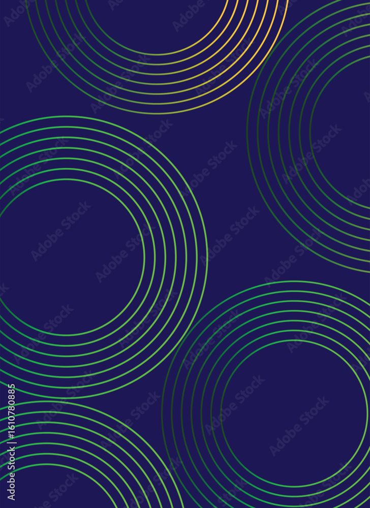 Poster colorful circular abstract graphic featuring minimal geometric patterns in warm tones , perfect as a