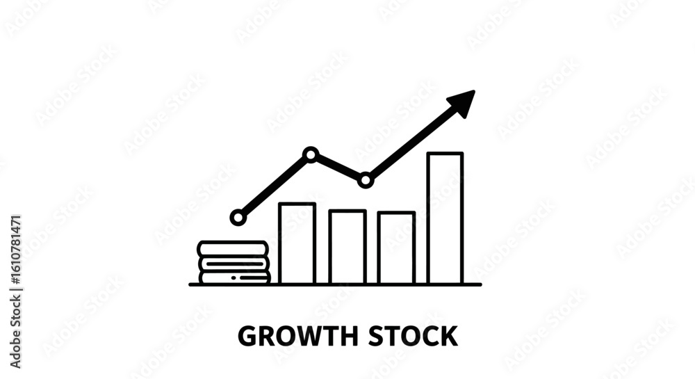 Poster growth stock : the upward trajectory of a line graph and bar graph is emblematic of investment and e