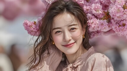 清楚できれいな女性のお顔と背景