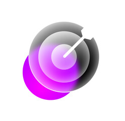 Abstract Target Graphic:  Modern, Bold Purple and White Design, Success Concept