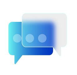Fototapeta premium Modern Blue Gradient Speech Bubbles: Digital Communication Concept Icon