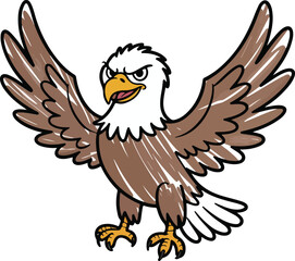 Obraz premium eagle Crayon style transparent png vector