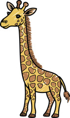 Obraz premium giraffe Crayon style transparent png vector