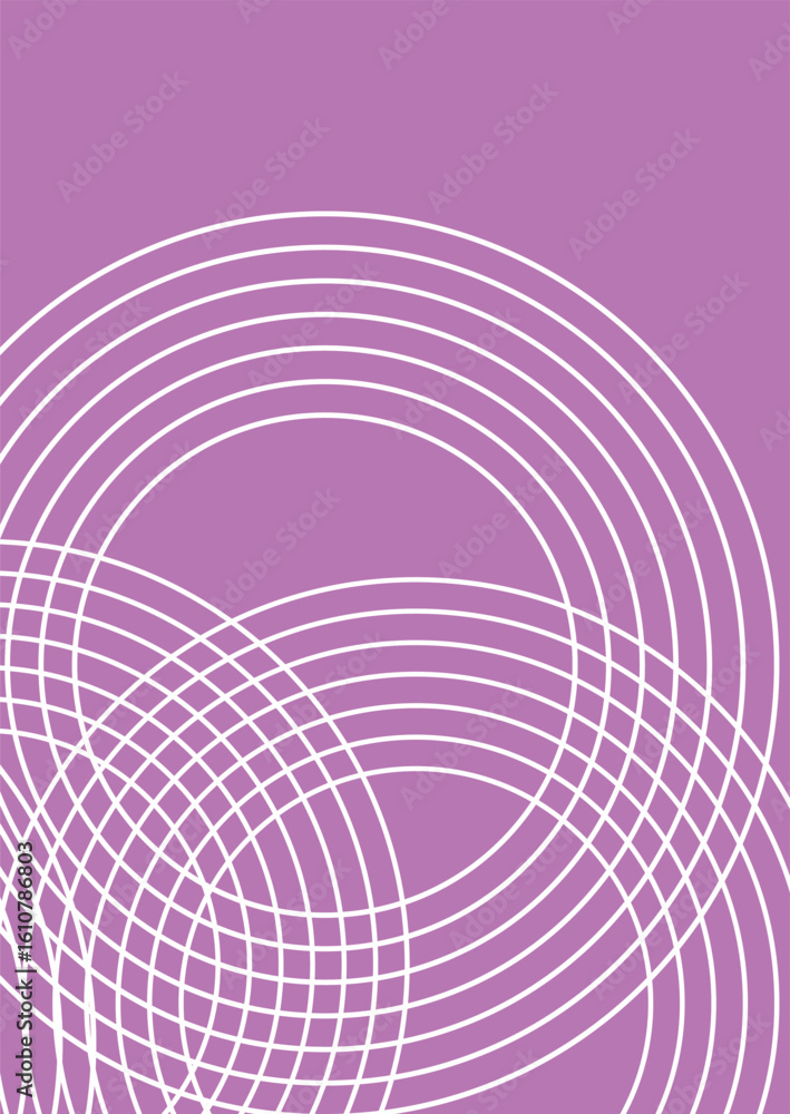 Poster colorful circular abstract graphic featuring minimal geometric patterns in warm tones , perfect as a