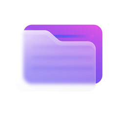 Abstract Purple and White Gradient Digital File Folder Icon Illustration