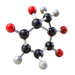 3D Molecular Structure A Detailed Rendering of Carbon Oxygen and Hydrogen Atoms Bonded