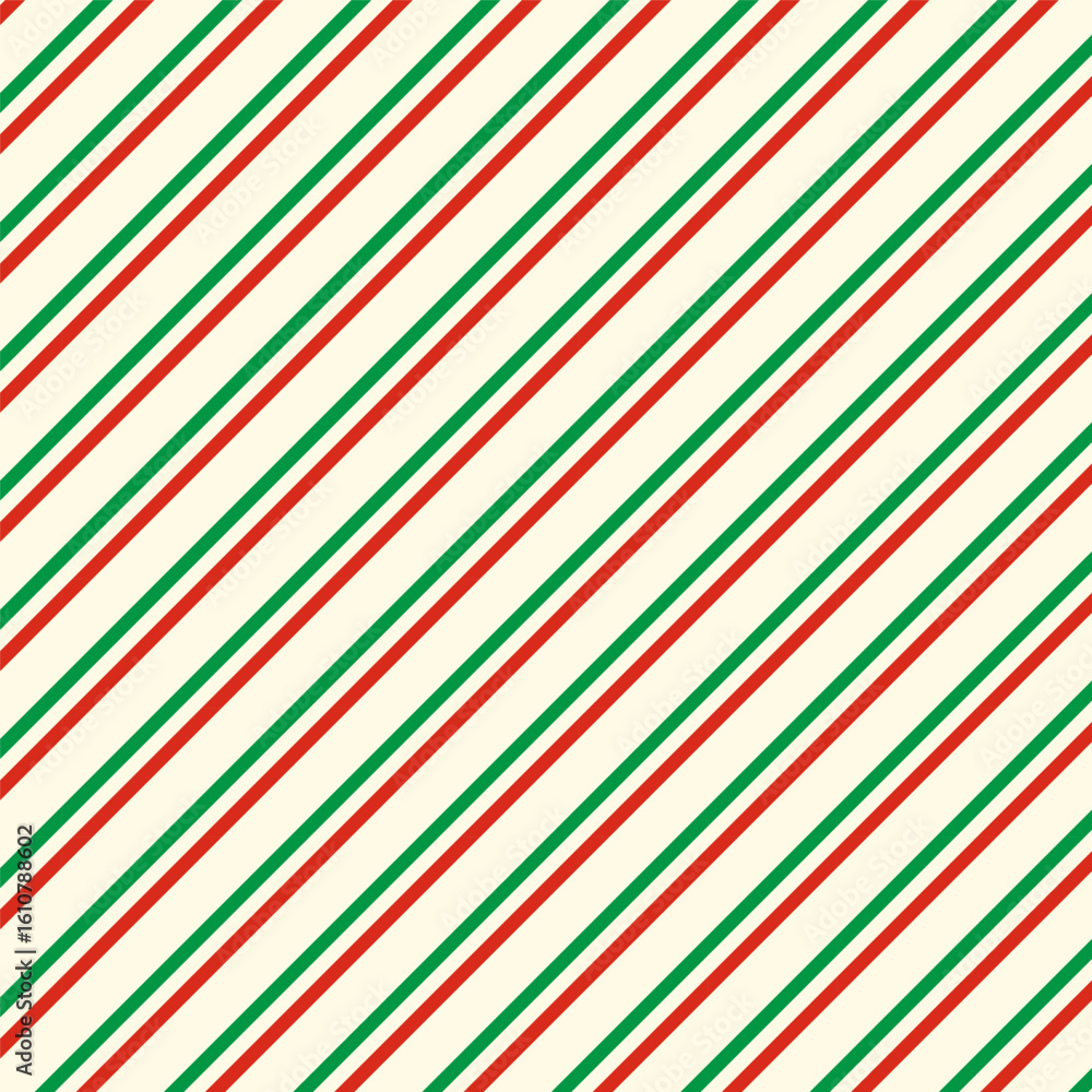 Wall mural striped seamless pattern for christmas.diagonal stripes lines abstract repeat pattern in green and r