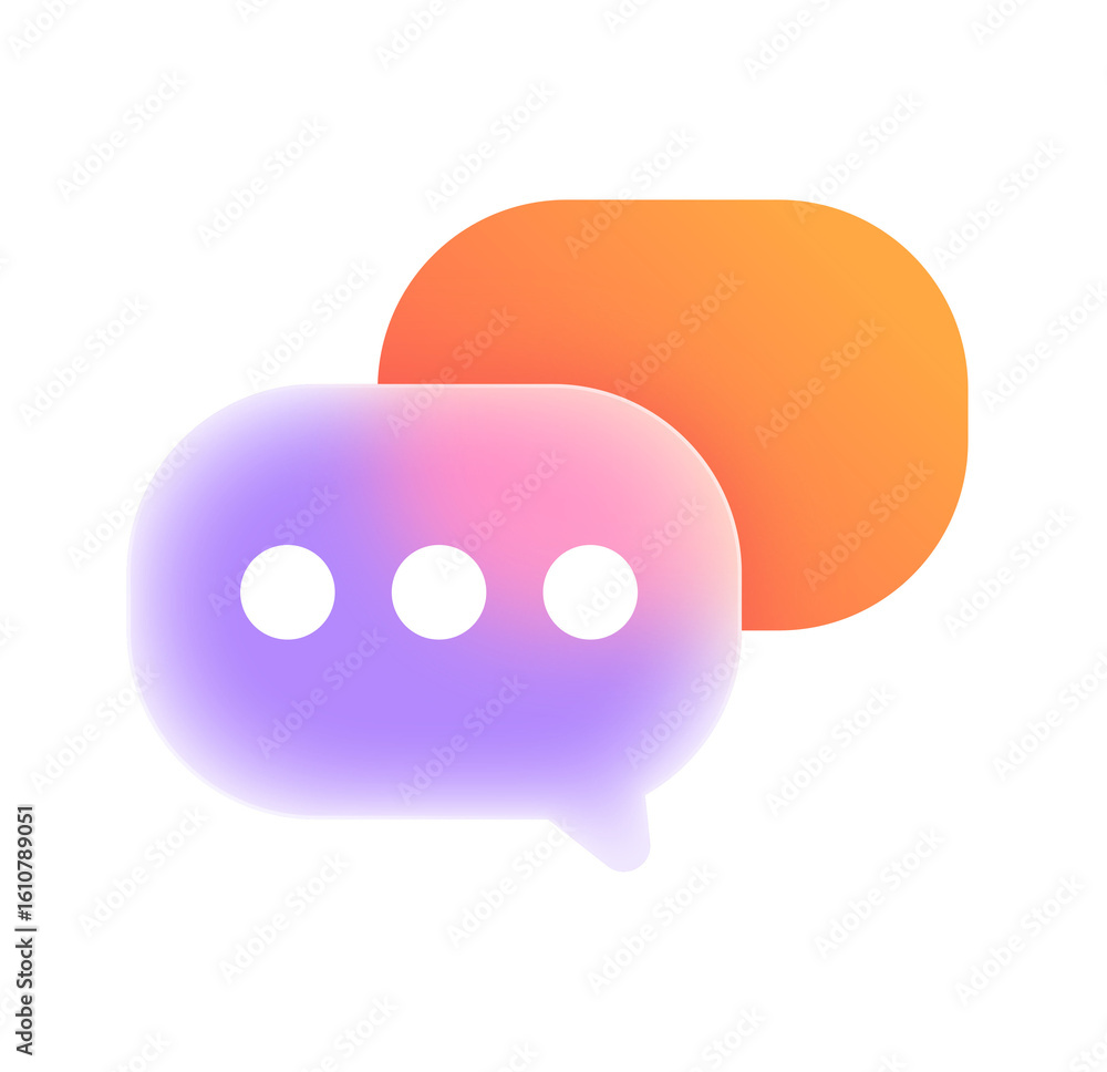 Poster abstract gradient speech bubbles: modern communication concept, digital messaging icon