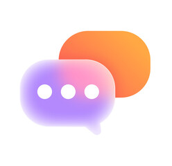 Abstract Gradient Speech Bubbles: Modern Communication Concept, Digital Messaging Icon