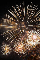 Vertical Horizon Golden Firework Countdown to new year 2025 party time event anniversary...