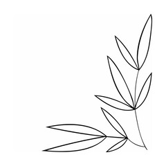 Delicate black leaf sprigs branch plant