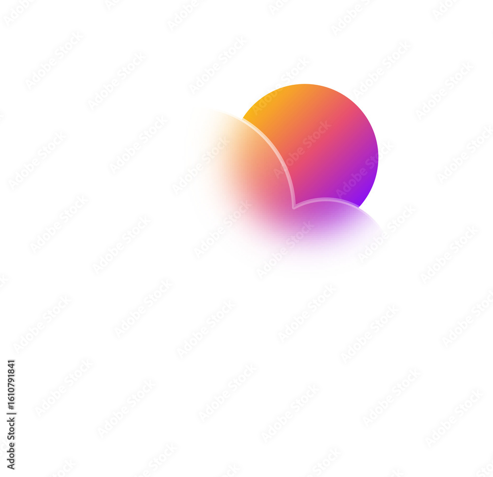 Poster abstract cloud shape with warm gradient color palette: modern, minimalist design