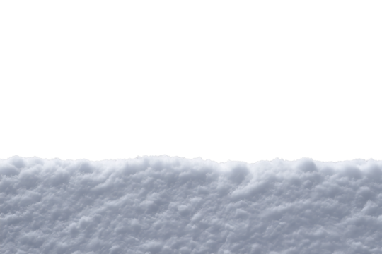 White snow background with blank space for text or design. isolated on a transparent background in PNG format.