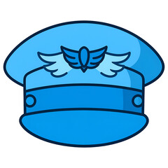Blue Pilot Cap Illustration