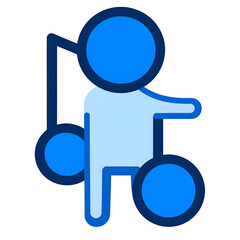 Blue 3D Illustration Child Music