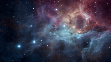 Naklejka premium Stunning Nebula Explosion in the Heart of Galaxy – Generative AI