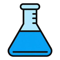 Blue Erlenmeyer Flask Illustration