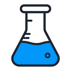 Blue Erlenmeyer Flask 3D Illustration