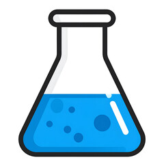 Blue Erlenmeyer Flask Illustration