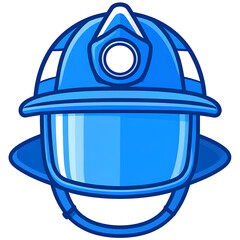 Blue Firefighter Helmet Illustration