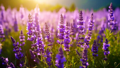 Naklejka premium salvias blooms, a beautiful background.