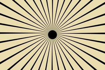 Vintage radial burst background with black lines radiating from center over beige tone, perfect for...