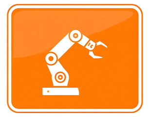 Orange Robotic Arm Illustration