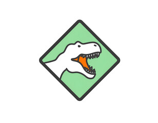 T-Rex Illustration Green Background