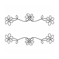 Delicate floral border with leaves decorative flourish