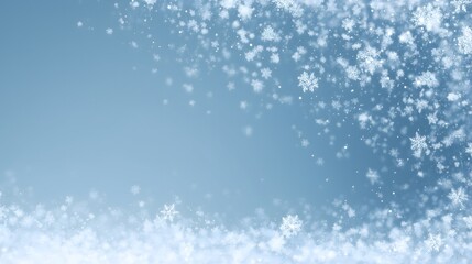 Fototapeta premium Snowy Border with Blue Gradient – Generative AI