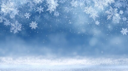 Naklejka premium Frozen Snow Scene Frame – Generative AI