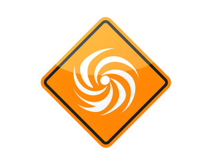 Orange Cyclone Warning Sign Illustration
