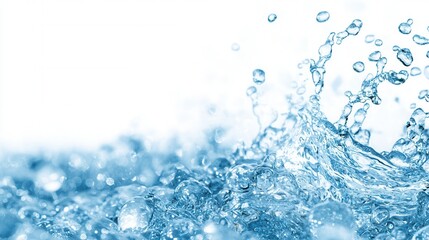nature conservation concept. Water splash with bubbles on a white background.
