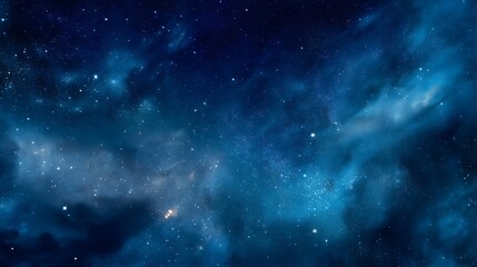 Cosmic Starfield with Faint Blue Galaxy Glow – Generative AI