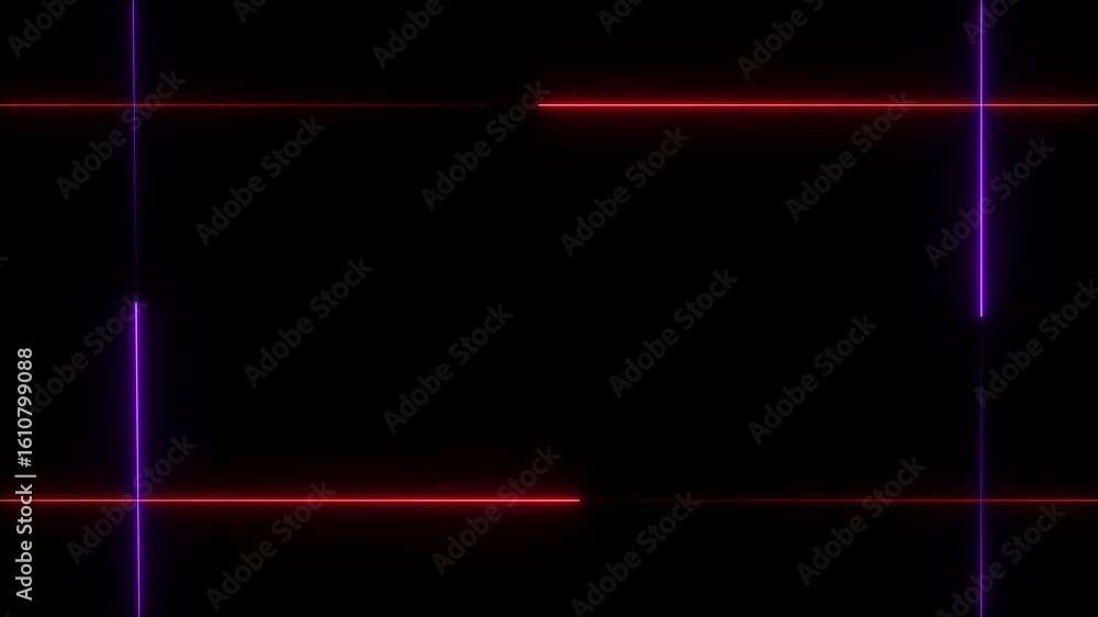 Aufkleber neon line glowing square frame on black background. glowing neon frame background animation square s