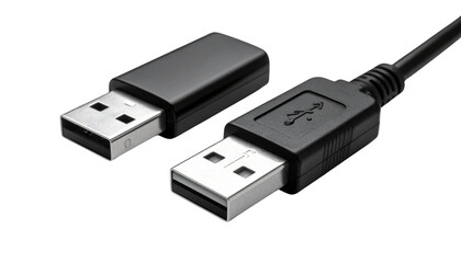 Macro Shot of USB Connector Isolated on White Background